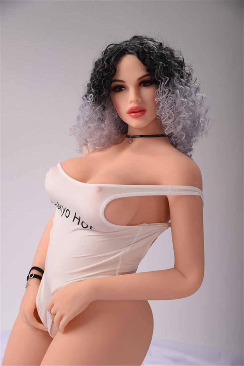 Woman with male sex doll